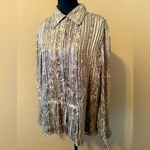 5/$25 will bundle Jones New York Paisley Micro Pleat Blouse